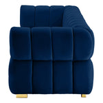 Gwen 91" Velvet Upholstered Sofa in Navy