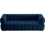 Gwen 91" Velvet Upholstered Sofa in Navy