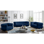 Gwen 91" Velvet Upholstered Sofa in Navy