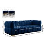 Gwen 91" Velvet Upholstered Sofa in Navy