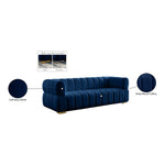 Gwen 91" Velvet Upholstered Sofa in Navy