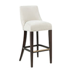 Beever Chenille Wood Upholstered Barstool in Cream