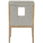 Gwendolyn Linen Textured Fabric Upholstered Dining Arm Chair in Cream