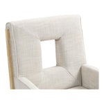 Gwendolyn Linen Textured Fabric Upholstered Dining Arm Chair in Cream