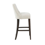 Beever Chenille Wood Upholstered Barstool in Cream