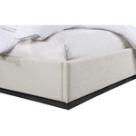 Alfie Linen Textured Fabric Upholstered King Bed in Beige