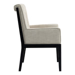 Gwendolyn Linen Textured Fabric Upholstered Dining Arm Chair in Cream