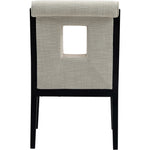Gwendolyn Linen Textured Fabric Upholstered Dining Arm Chair in Cream