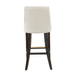 Beever Chenille Wood Upholstered Barstool in Cream