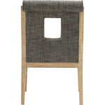 Gwendolyn Linen Textured Fabric Upholstered Dining Arm Chair in Grey