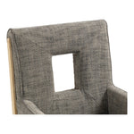 Gwendolyn Linen Textured Fabric Upholstered Dining Arm Chair in Grey