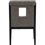 Gwendolyn Linen Textured Fabric Upholstered Dining Arm Chair in Grey