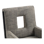 Gwendolyn Linen Textured Fabric Upholstered Dining Arm Chair in Grey