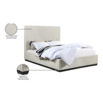 Alfie Linen Textured Fabric Upholstered King Bed in Beige