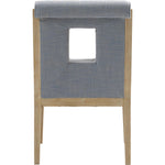 Gwendolyn Linen Textured Fabric Upholstered Dining Arm Chair in Light Blue