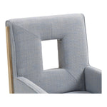 Gwendolyn Linen Textured Fabric Upholstered Dining Arm Chair in Light Blue