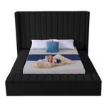 Kiki Velvet Upholstered King Bed (3 Boxes) in Black