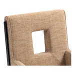 Gwendolyn Linen Textured Fabric Upholstered Dining Arm Chair in Cognac