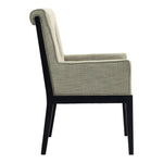 Gwendolyn Linen Textured Fabric Upholstered Dining Arm Chair in Green