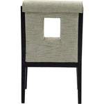 Gwendolyn Linen Textured Fabric Upholstered Dining Arm Chair in Green