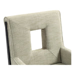 Gwendolyn Linen Textured Fabric Upholstered Dining Arm Chair in Green