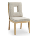 Gwendolyn Linen Textured Fabric Upholstered Dining Side Chair in Cream