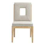 Gwendolyn Linen Textured Fabric Upholstered Dining Side Chair in Cream