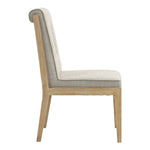 Gwendolyn Linen Textured Fabric Upholstered Dining Side Chair in Cream