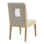 Gwendolyn Linen Textured Fabric Upholstered Dining Side Chair in Cream