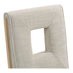 Gwendolyn Linen Textured Fabric Upholstered Dining Side Chair in Cream