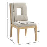 Gwendolyn Linen Textured Fabric Upholstered Dining Side Chair in Cream