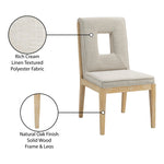 Gwendolyn Linen Textured Fabric Upholstered Dining Side Chair in Cream