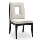 Gwendolyn Linen Textured Fabric Upholstered Dining Side Chair in Cream