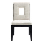 Gwendolyn Linen Textured Fabric Upholstered Dining Side Chair in Cream
