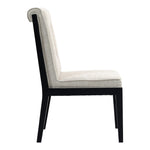 Gwendolyn Linen Textured Fabric Upholstered Dining Side Chair in Cream