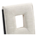 Gwendolyn Linen Textured Fabric Upholstered Dining Side Chair in Cream