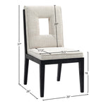 Gwendolyn Linen Textured Fabric Upholstered Dining Side Chair in Cream