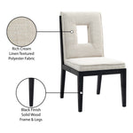 Gwendolyn Linen Textured Fabric Upholstered Dining Side Chair in Cream