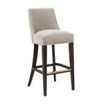 Beever Chenille Wood Upholstered Barstool in Taupe