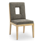 Gwendolyn Linen Textured Fabric Upholstered Dining Side Chair in Grey