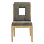 Gwendolyn Linen Textured Fabric Upholstered Dining Side Chair in Grey