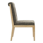 Gwendolyn Linen Textured Fabric Upholstered Dining Side Chair in Grey