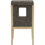 Gwendolyn Linen Textured Fabric Upholstered Dining Side Chair in Grey