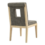 Gwendolyn Linen Textured Fabric Upholstered Dining Side Chair in Grey