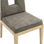 Gwendolyn Linen Textured Fabric Upholstered Dining Side Chair in Grey