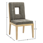 Gwendolyn Linen Textured Fabric Upholstered Dining Side Chair in Grey