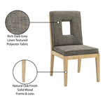 Gwendolyn Linen Textured Fabric Upholstered Dining Side Chair in Grey