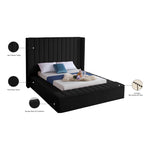 Kiki Velvet Upholstered King Bed (3 Boxes) in Black