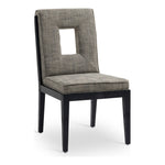 Gwendolyn Linen Textured Fabric Upholstered Dining Side Chair in Grey