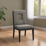 Gwendolyn Linen Textured Fabric Upholstered Dining Side Chair in Grey